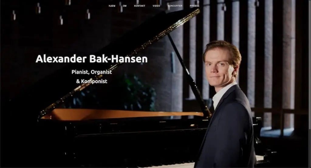 Billede af Alexander Bak-Hansens hjemmeside, lavet af GranumWeb.